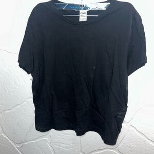 PINK Victoria's Secret Jet Black Short Sleeve Top